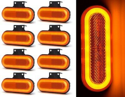 8x ADR Side Orange Amber Neon Oval 12-24V LED Marker Lights for Volvo Scania MAN